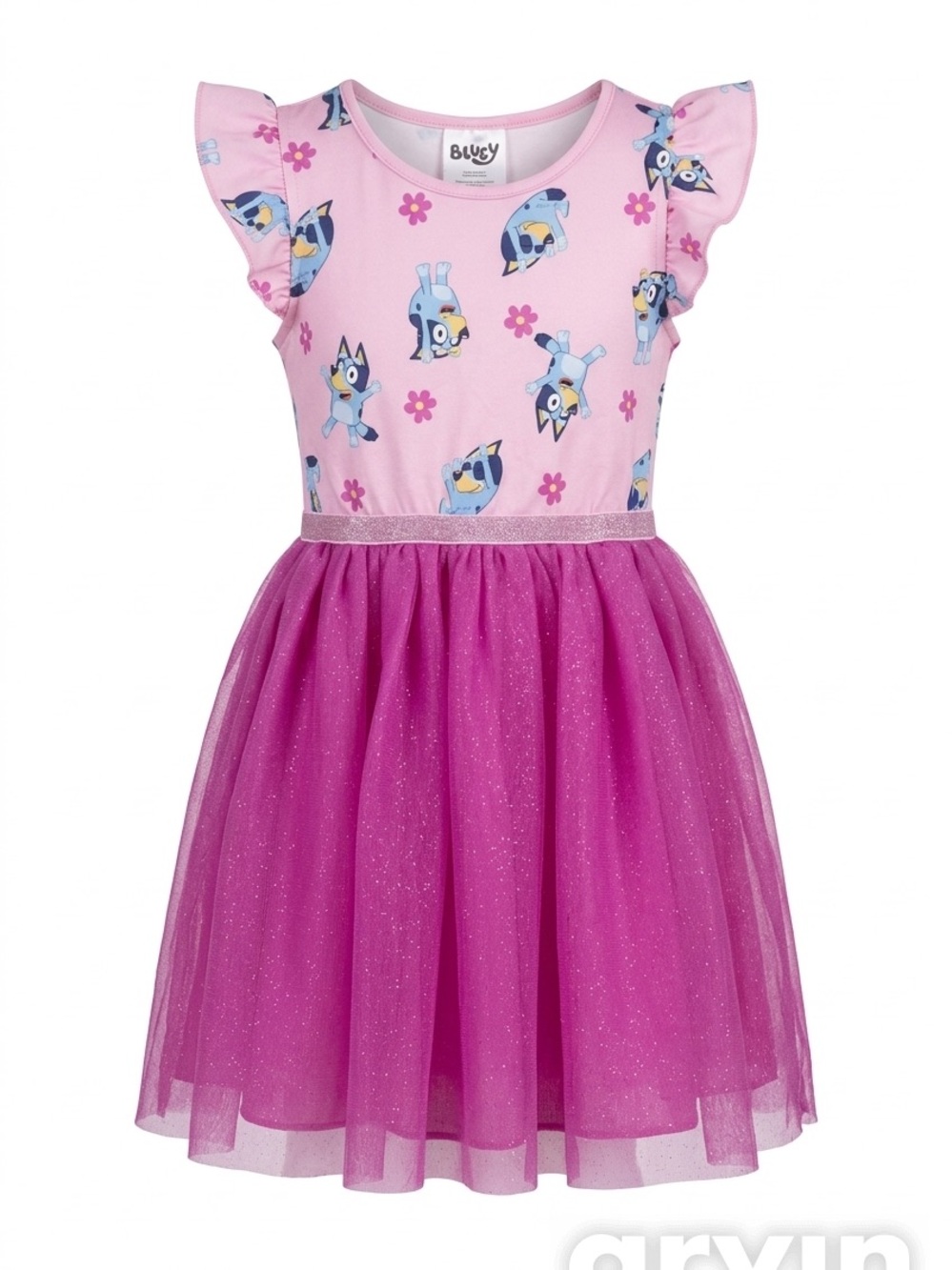 Bluey Pink & Fuchsia Glitter Tulle Character Dress
